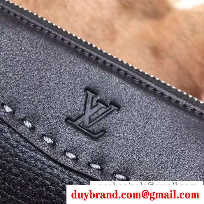 シンプルで大人しく見えるコレクション ルイ ヴィトン コピー louis vuitton メンズ クラッチバッグ ブラック 日常