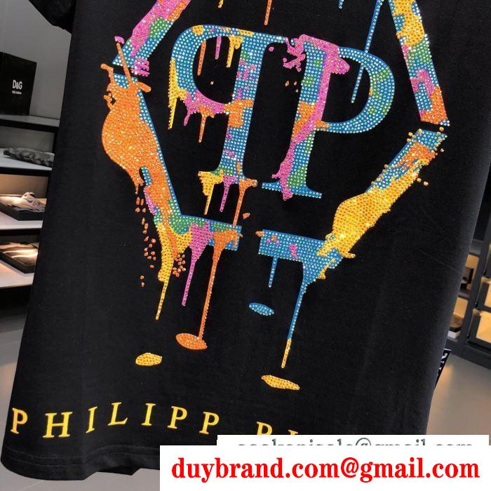 Tシャツ/半袖PHILIPP plein きれいめな印象で着こなし 2色可選フィリッププレイン 春夏2019年の最新アイテム