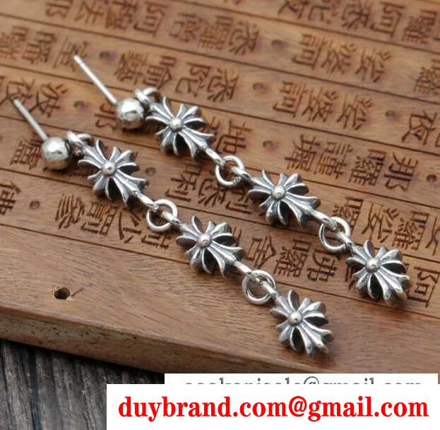 昇華させたクロムハーツ クロス コピーchrome hearts サイズ感も上品trang sức Bạc 925ネックレス ピアス