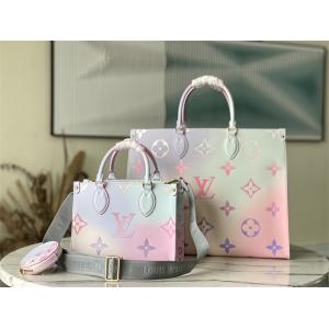 Túi xách Louis Vuitton  Top Original Pink Túi tote siêu cấp 2022 sang chảnh LV Màu sắc cầu vồng Hoàn hảo ba kích cỡ lựa chọn