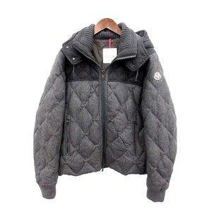 Moncler Moncler Rabastide Lao động xuống áo khoác Cilting Wool Food với thức ăn len màu xám Đơn đặt hàng qua thư