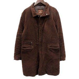 Moncler moncler tag thẻ xuống áo dài giả da lộn màu nâu tu