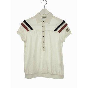 Moncler moncler polo áo ngắn tay áo ppen màu trắng đỏ xanh xanh trắng Hải quân Red Red ☆ giá rẻ ★ Phụ nữ
