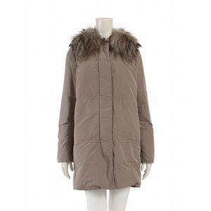 Moncler Moncler xuống Tòa án dài Valdan Grey Outer Feather Feather Tanuki Bardane 49966 Fur With Fur