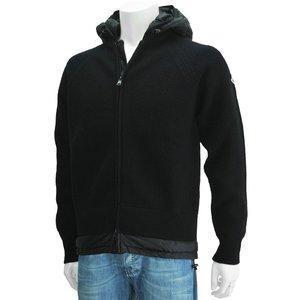Moncler Moncler đan Blouson xuống Black Wool & Nylon Tích hợp thực phẩm Bulzon Down quilting Comedy Comedy 18 Mùa thu / Mùa đông: 9412500-999: Selectshop thương hiệu nam giới