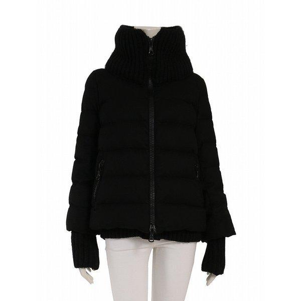 Moncler moncler cigale xì gà xuống blouson len đen phụ nữ thư