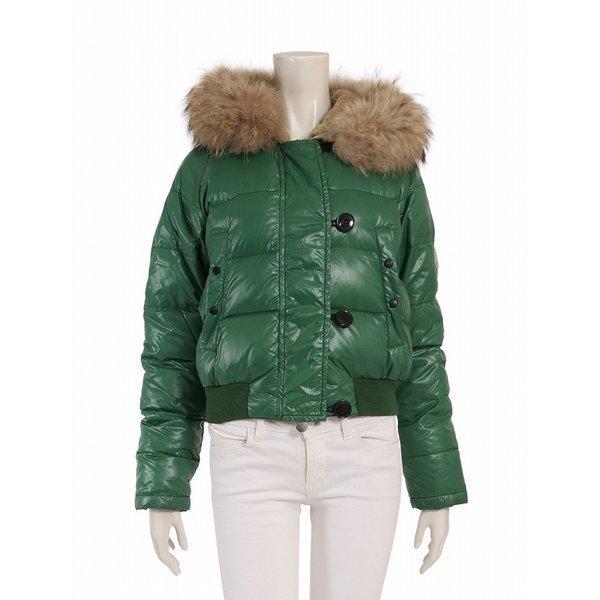 Áo khoác Moncler Moncler Down với Fur Nylon Green Alberta 45344 Ladies Mail Order