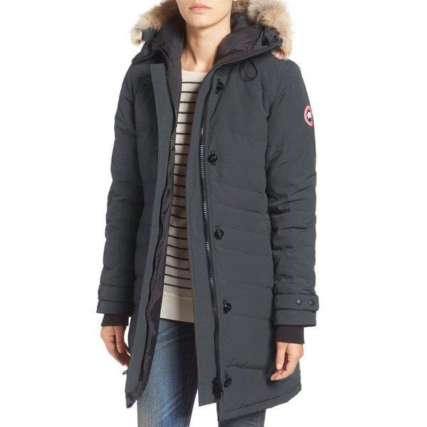 Canada Goose Canada Goose Ladies Down Áo khoác ngoài 'HODED DOWN PARka với Coyote Fur Trim Graphite chính hãng: DP3-5198833-5404: