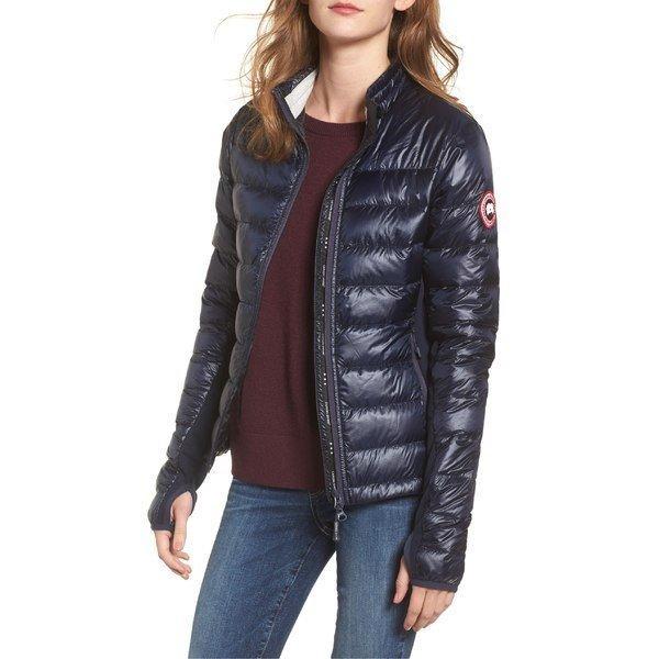 Áo khoác ngỗng canada/ Blouson Outer Ladies Canada Goose 'Hybridge Lite' Slim Fit Media Down Đô đốc màu xanh/ Đen
