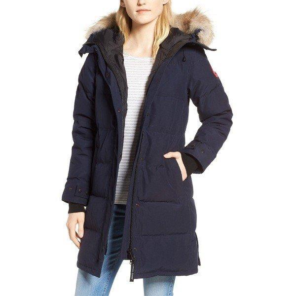 Áo khoác ngỗng canada / Blouson Outer Ladies Canada Goose Shelburne Coyote Fur Trim xuống Parka Đô đốc Blue: 36-28XVZ5D
