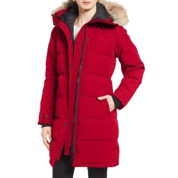 Canada Goose Canada Goose Ladies Down Áo khoác Outer Shelburne chính hãng Coyote Fur Trim Down Parka Red: DP3-795903-167059: