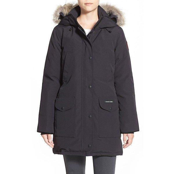 Áo khoác ngỗng canada / blouson ladies canada ngỗng 'trillium' thường xuyên phù hợp với parka với sói chân chính hãng trang trí hải quân