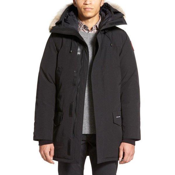 Canada Goose nam Down Áo khoác ngoài Langford Slim Fit Down Parka với Coyote Fur Trim màu đen chính hãng: DP3-389526-163173: