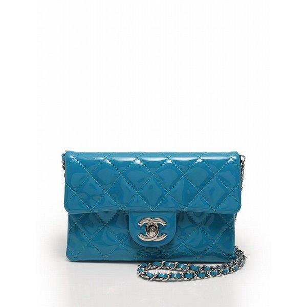 Túi vai Pochette Chain Wallet Matrasse Coco Mark Men Leather Blue Blue Ladies Lệnh gửi thư