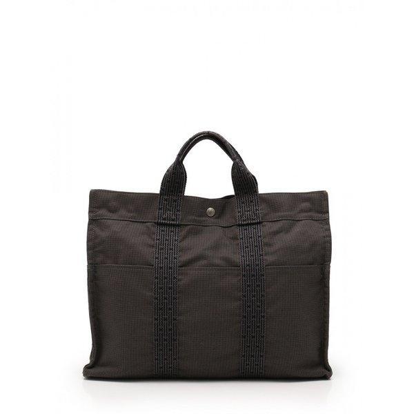 Hermes Hermes hãng hàng không MM TOTE Túi Nylon Canvas Dark Grey Ladies Order