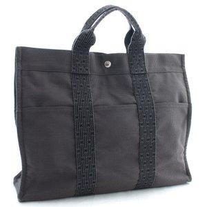 Hermes hãng hàng không TOTE túi mm túi tote ladies bạt màu xám chất lượng