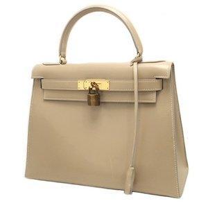 Hermes (Hermes) Kelly 28 Túi xách Hộp hộp Kelf Gold Gold Gold Gold ○ O Engraved 18031666 [Đã sử dụng] [AL Mode]