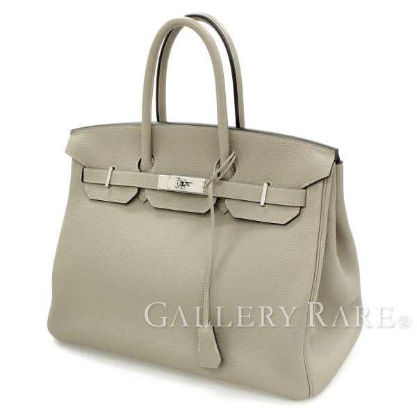 [Bán mùa hè] Hermes Birkin 35 cm Túi xách Túi xách Tulet Air Grey X Bạc Cham