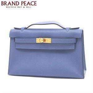 Hermes Pochette Kelly Swift Blue Brighton Gold Mail