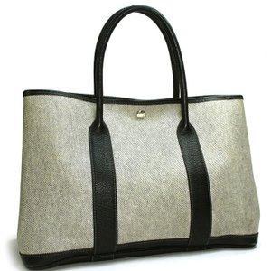 Hermes Hermes TOTE Túi Garden Part Pm Towar ish (PVC Canvas) X Leather Natural X Black □ F Khắc [Đã sử dụng] [KA]: 2000040258200052: Jungle Jungle -Mail Ord