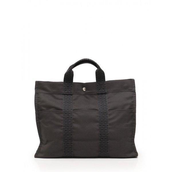 Hermes Hermes hãng hàng không MM TOTE Túi Nylon Canvas Dark Grey Ladies Order
