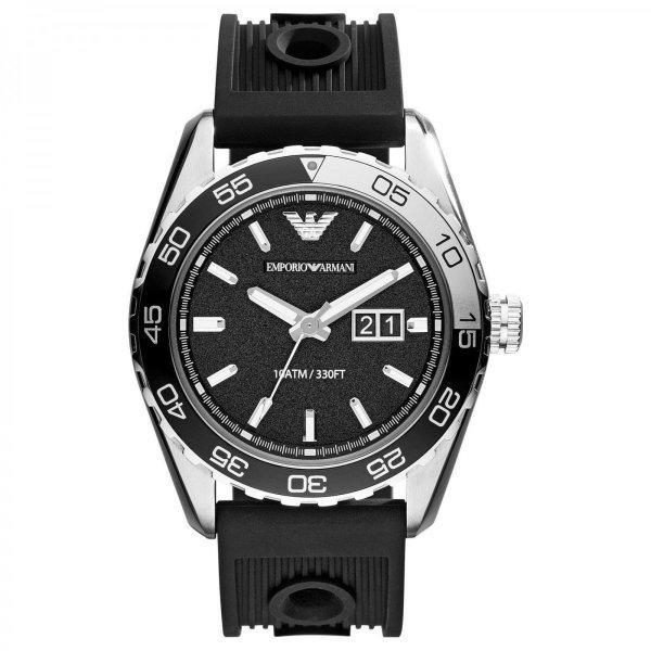 Emporio armani Emporio Armani Watch Men AR6044 Đen Dial Sports Đen cao su lớn