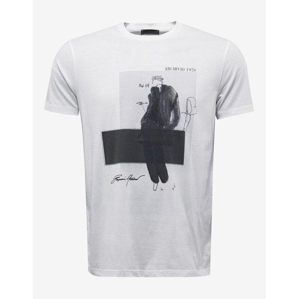 Armani Emporio armani áo phông nam Tops in áo thun màu trắng: