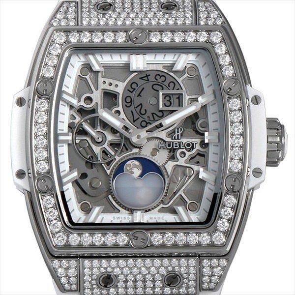 Cho đến 48 lần thanh toán UBLO Spirit of Big Moon Giai đoạn Titanium White Paves Diamond 647Ne2070RW1604 MỚI Đàn ông Đồng hồ
