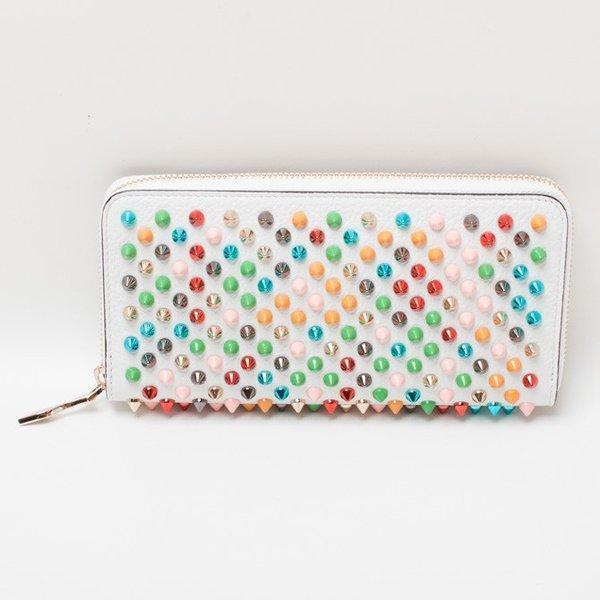 Christian Lubutan Long Purse Christian Louboutin Panettone Wallet NV Calf Empire Spike Round Fastener Long Wallet 1175147W032 Không gói: 1175147W032