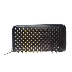 Christian Louboutin Christian Louboutin Vòng Zipper Ví dài với đinh tán 3175211 Phụ nữ da đen (không sử dụng): 080318062: Brans