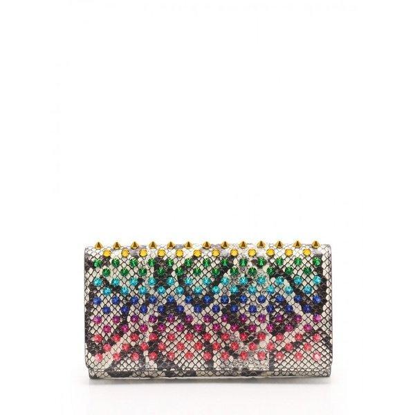 Christian Louboutin Christian Louboutin Macaron Long Fallet Python Mẫu da ngà màu đen nhiều màu sắc spike đặt hàng qua thư