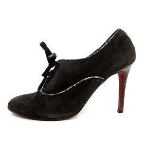 Christian Lubutan Christian Louboutin Boops Booty Pin Heal Sweed Black /YM Ladies Lệnh gửi thư