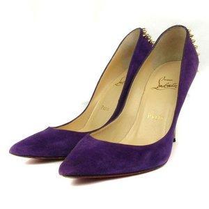 Christian Lubutan Christian Louboutin Zappa 100 Suede Spechanelhio Pumps Bơm da lộn nhọn nhọn nhọn Gold Purple Gold 36 1/2: 002-901804140040: vectơ bán hàng quần áo cũ thương hiệu