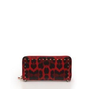 Triển lãm mới không sử dụng Christian Louboutin Christian Lubitin W Panetton Wallet Round Zipper Long Wallet Leopard [Bảo hành thực