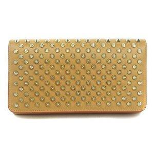 Christian Lubutan Christian Louboutin 16SS Macaron Spike Studs Ví dài Bi -Fold Leather Dây đeo 1165076 BEIGE [Đã qua sử dụng] [Vector đã sử dụng quần áo]: 002-901707090027