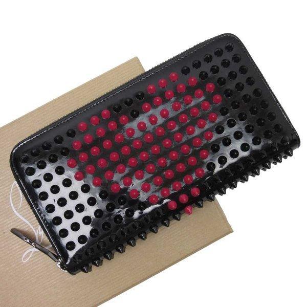 Christian Lubutan Christian Louboutin tròn Fastener Long Wallet Panetoner bằng sáng chế da X Studs nhựa Black x Red Standard Phổ biến: H19058: Thương hiệu Valus -Mail Đơn hàng Mua sắm