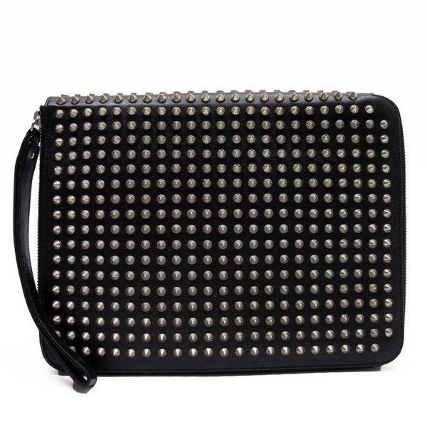 Christian Lubutan Christian Louboutin Vỏ máy tính hộp ly hợp Túi Spike Soods Leath