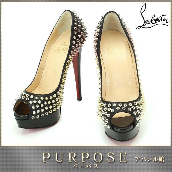 Christian Louboutin Christian Louboutin Spike Studs Mở Bơm High Heal Leather Leath