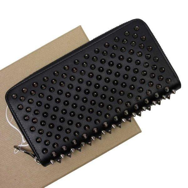 Christian Lubutan Christian Louboutin tròn Fastener Long Panetone Leather X Studs Black X Silver Beauty: H19057: Giá trị thương hiệu -Mail Đơn hàng Mua sắm