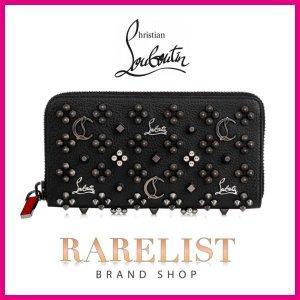 Christian Louboutin 財布 財布 新 作 黒 スタッズ レザー 革 ロゴ ロゴ ロゴ ロゴ ロゴ ロゴ ロゴ ロゴ