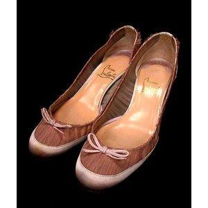 Christian Lubutan Christian Louboutin Bơm pin ruy băng gót chân màu hồng dành cho phụ nữ mua sắm