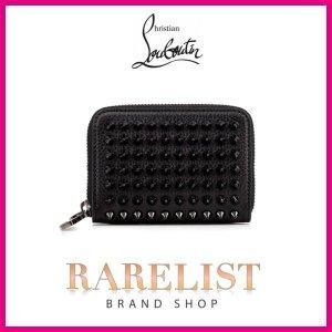 Christian Louboutin 財布 ケース ケース 作 ブラック スタッズ レザー 革 ロゴ ロゴ ロゴ ロゴ ロゴ ロゴ ロゴ ロゴ ロゴ