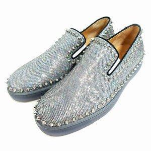 Christian Lubutan Christian Louboutin Slip -Pong Sneakers Pik Boat Pick Boat Spike Studs Giày long lanh 42 Disco Ball ☆ AA ★: 177-901808010075