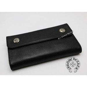 Trái tim Chrome chính hãng ChromeHearts/Wave Wallet/Long Wallet/Black: Waveblack: M -Ziem -Mail Đơn hàng Mua sắm