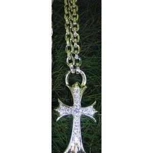 Chrome Hearts Chrome Hearts Vòng cổ Kim cương 18K Vàng trắng Chữ Cổ Kim cương Trang trí 18 Vàng WG Ch Cross Vòng cổ