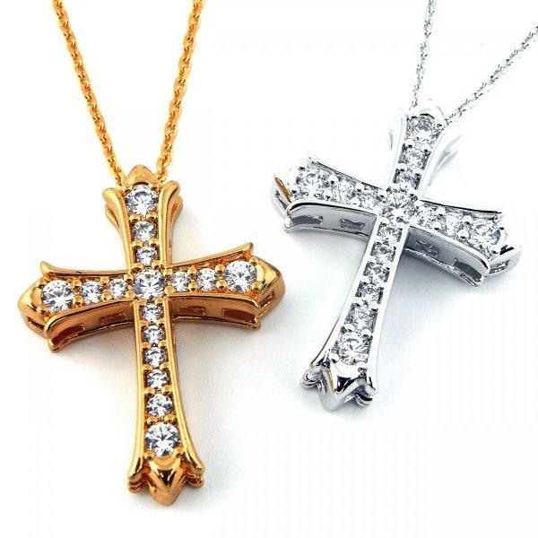 Thương hiệu nam nổi tiếng Blackdia 3way CZ Cross Vòng cổ 24K GP Vàng Bạc Cross Cross: BD-NK-054: SBG Cửa hàng chính thức MAIL
