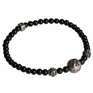 Chrome Hearts 4mm Black Tourmaline & 4 Hạt bạc Vòng đeo tay Chrome Hearts Black Tol Marine Bead Hạt Hạt Ch Plus Ball Silver: JH102: Skytrek -Mail Đơn hàng Mua sắm Mua sắm