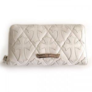 Chrome Hearts (Chrome Hearts) Rec-F Zip Nghĩa trang chéo ví da trắng