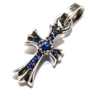 Chrome Hearts (Chrome Hearts) Ch Cross Baby Fat Charm w/Pavi Bebulus Fire mặt dây