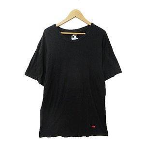 Tối cao Hanes Haines Hộp logo Crew Crew Tay áo ngắn T -Shirt đen đen ☆ Giá rẻ ★ Đàn ông